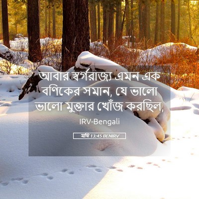 Picture 05 - মথি 13:45 BENIRV - আবার স্বর্গরাজ্য - Bible Verse Picture