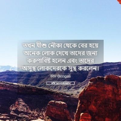 Picture 05 - মথি 14:14 BENIRV - তখন যীশু নৌকা থেকে - Bible Verse Picture