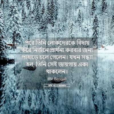 Picture 05 - মথি 14:23 BENIRV - পরে তিনি লোকদেরকে - Bible Verse Picture