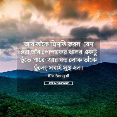Picture 05 - মথি 14:36 BENIRV - আর তাঁকে মিনতি করল, - Bible Verse Picture