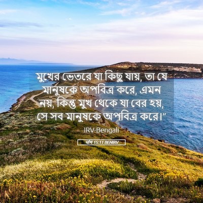 Picture 05 - মথি 15:11 BENIRV - মুখের ভেতরে যা - Bible Verse Picture