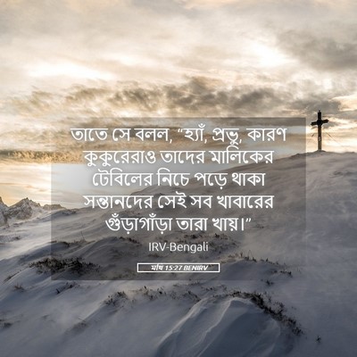 Picture 05 - মথি 15:27 BENIRV - তাতে সে বলল, - Bible Verse Picture
