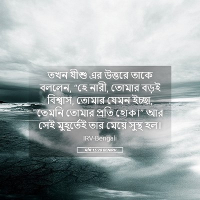 Picture 05 - মথি 15:28 BENIRV - তখন যীশু এর উত্তরে - Bible Verse Picture