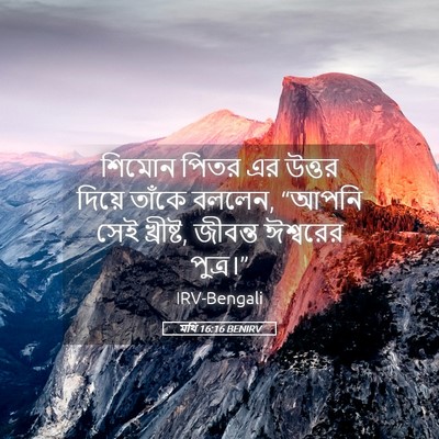 Picture 05 - মথি 16:16 BENIRV - শিমোন পিতর এর - Bible Verse Picture