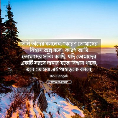 Picture 05 - মথি 17:20 BENIRV - তিনি তাঁদের বললেন, - Bible Verse Picture