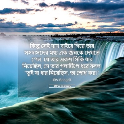 Picture 05 - মথি 18:28 BENIRV - কিন্তু সেই দাস - Bible Verse Picture
