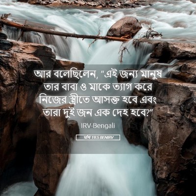 Picture 05 - মথি 19:5 BENIRV - আর বলেছিলেন, “এই - Bible Verse Picture