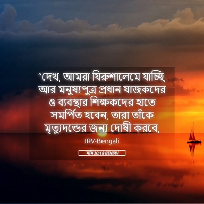 Picture 05 - মথি 20:18 BENIRV - “দেখ, আমরা - Bible Verse Picture