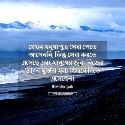 Picture 05 - মথি 20:28 BENIRV - যেমন মনুষ্যপুত্র - Bible Verse Picture