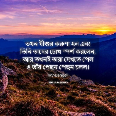 Picture 05 - মথি 20:34 BENIRV - তখন যীশুর করুণা হল - Bible Verse Picture