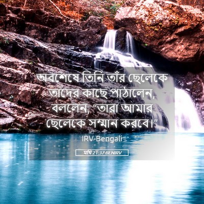 Picture 05 - মথি 21:37 BENIRV - অবশেষে তিনি তাঁর - Bible Verse Picture