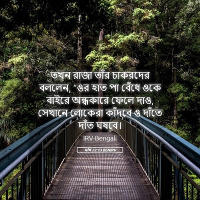 Picture 05 - মথি 22:13 BENIRV - তখন রাজা তাঁর - Bible Verse Picture