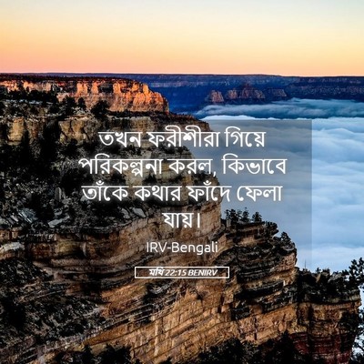 Picture 05 - মথি 22:15 BENIRV - তখন ফরীশীরা গিয়ে - Bible Verse Picture