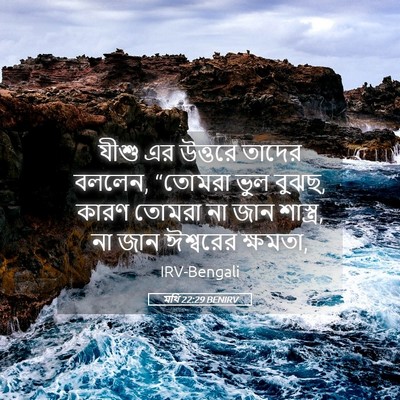 Picture 05 - মথি 22:29 BENIRV - যীশু এর উত্তরে - Bible Verse Picture