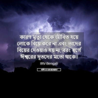 Picture 05 - মথি 22:30 BENIRV - কারণ মৃত্যু থেকে - Bible Verse Picture