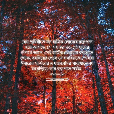 Picture 05 - মথি 23:35 BENIRV - যেন পৃথিবীতে যত - Bible Verse Picture
