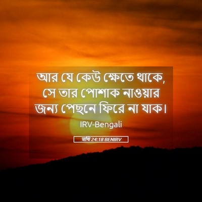 Picture 05 - মথি 24:18 BENIRV - আর যে কেউ ক্ষেতে - Bible Verse Picture