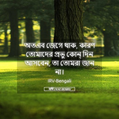 Picture 05 - মথি 24:42 BENIRV - অতএব জেগে থাক, কারণ - Bible Verse Picture