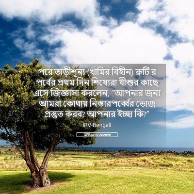 Picture 05 - মথি 26:17 BENIRV - পরে তাড়ীশূন্য - Bible Verse Picture