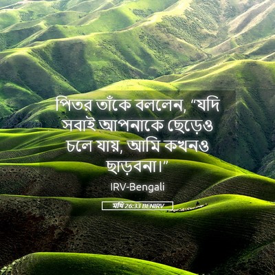 Picture 05 - মথি 26:33 BENIRV - পিতর তাঁকে বললেন, - Bible Verse Picture