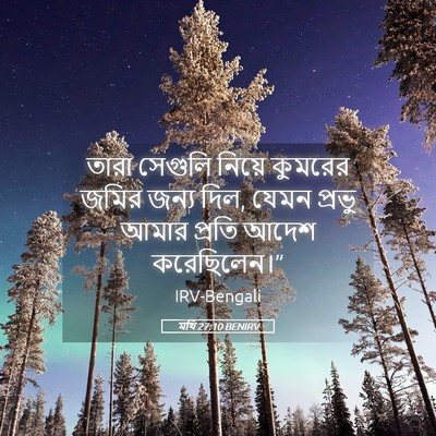 Picture 05 - মথি 27:10 BENIRV - তারা সেগুলি নিয়ে - Bible Verse Picture