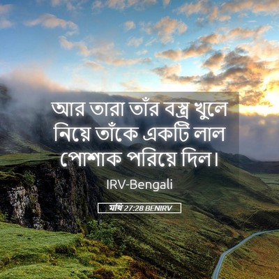 Picture 05 - মথি 27:28 BENIRV - আর তারা তাঁর - Bible Verse Picture