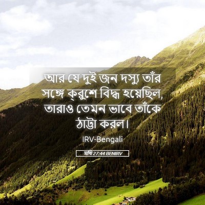Picture 05 - মথি 27:44 BENIRV - আর যে দুই জন দস্যু - Bible Verse Picture