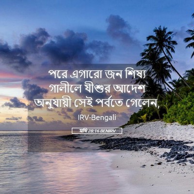 Picture 05 - মথি 28:16 BENIRV - পরে এগারো জন শিষ্য - Bible Verse Picture