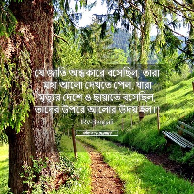 Picture 05 - মথি 4:16 BENIRV - যে জাতি অন্ধকারে - Bible Verse Picture