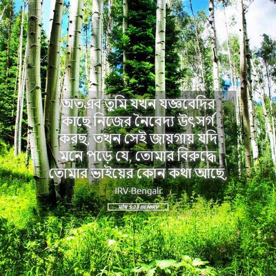 Picture 05 - মথি 5:23 BENIRV - অতএব তুমি যখন - Bible Verse Picture