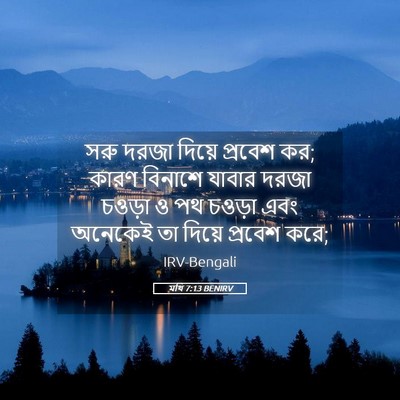 Picture 05 - মথি 7:13 BENIRV - সরু দরজা দিয়ে - Bible Verse Picture