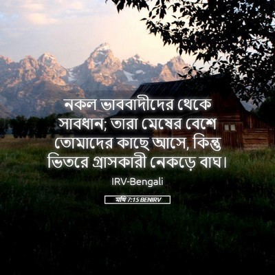 Picture 05 - মথি 7:15 BENIRV - নকল ভাববাদীদের - Bible Verse Picture