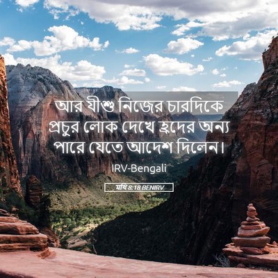 Picture 05 - মথি 8:18 BENIRV - আর যীশু নিজের - Bible Verse Picture