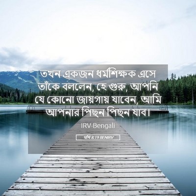Picture 05 - মথি 8:19 BENIRV - তখন একজন - Bible Verse Picture