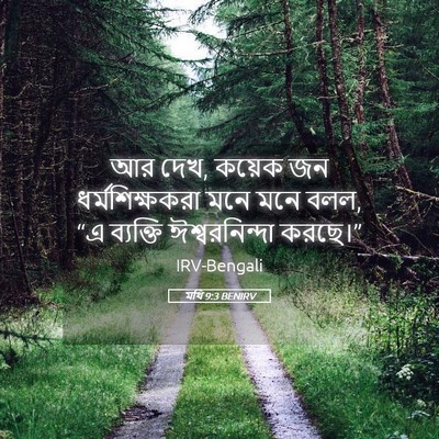 Picture 05 - মথি 9:3 BENIRV - আর দেখ, কয়েক জন - Bible Verse Picture