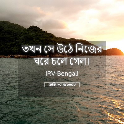 Picture 05 - মথি 9:7 BENIRV - তখন সে উঠে নিজের - Bible Verse Picture