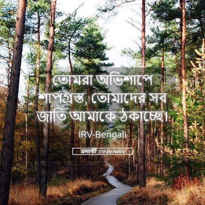 Picture 05 - মলাখী 3:9 BENIRV - তোমরা অভিশাপে - Bible Verse Picture