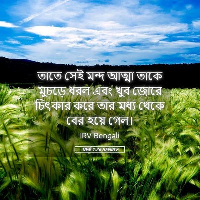 Picture 05 - মার্ক 1:26 BENIRV - তাতে সেই মন্দ - Bible Verse Picture