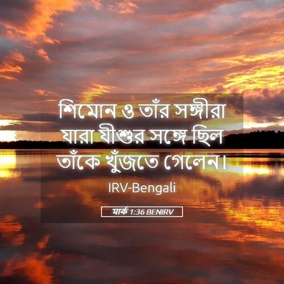 Picture 05 - মার্ক 1:36 BENIRV - শিমোন ও তাঁর - Bible Verse Picture