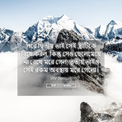 Picture 05 - মার্ক 12:21 BENIRV - পরে দ্বিতীয় ভাই - Bible Verse Picture