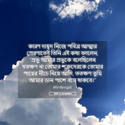 Picture 05 - মার্ক 12:36 BENIRV - কারণ দায়ূদ নিজে - Bible Verse Picture