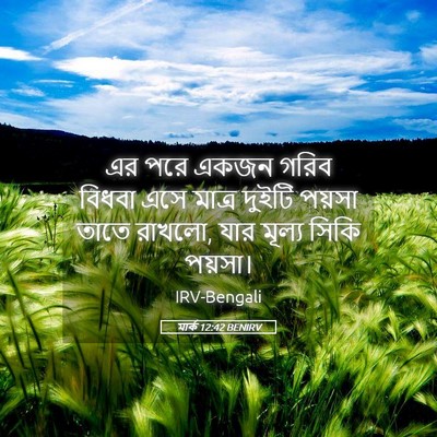Picture 05 - মার্ক 12:42 BENIRV - এর পরে একজন গরিব - Bible Verse Picture
