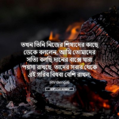 Picture 05 - মার্ক 12:43 BENIRV - তখন তিনি নিজের - Bible Verse Picture