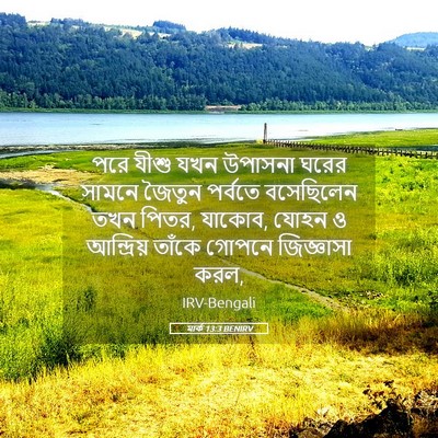 Picture 05 - মার্ক 13:3 BENIRV - পরে যীশু যখন - Bible Verse Picture