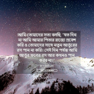 Picture 05 - মার্ক 14:25 BENIRV - আমি তোমাদের সত্য - Bible Verse Picture