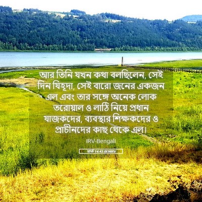 Picture 05 - মার্ক 14:43 BENIRV - আর তিনি যখন কথা - Bible Verse Picture