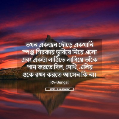 Picture 05 - মার্ক 15:36 BENIRV - তখন একজন দৌড়ে - Bible Verse Picture