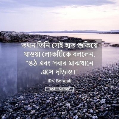 Picture 05 - মার্ক 3:3 BENIRV - তখন তিনি সেই হাত - Bible Verse Picture