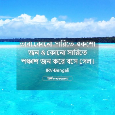 Picture 05 - মার্ক 6:40 BENIRV - তারা কোনো সারিতে - Bible Verse Picture