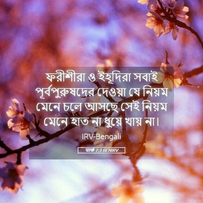 Picture 05 - মার্ক 7:3 BENIRV - ফরীশীরা ও ইহূদিরা - Bible Verse Picture